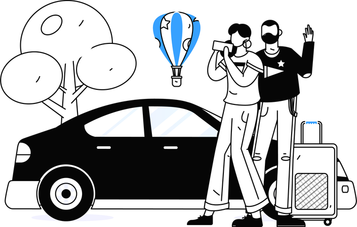 Online Taxi Booking  Illustration