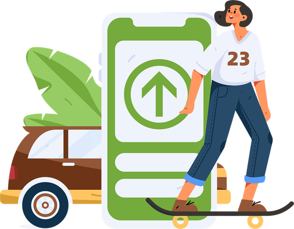 Online Taxi Booking  Illustration