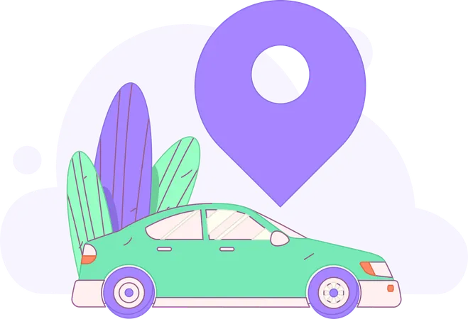 Online Taxi Booking  Illustration