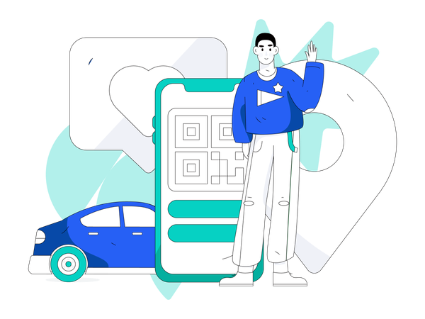 Online taxi booking  Illustration