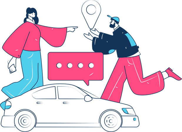 Online-Taxibuchung  Illustration