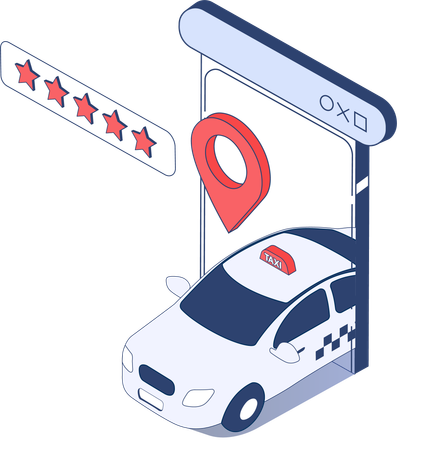 Online taxi review  Illustration