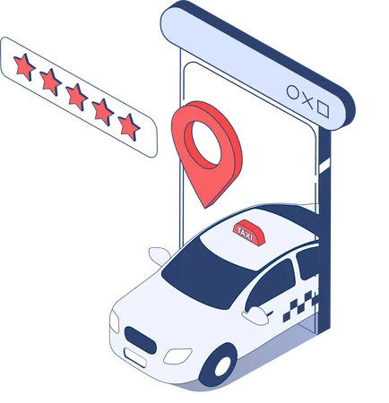 Online taxi review  Illustration