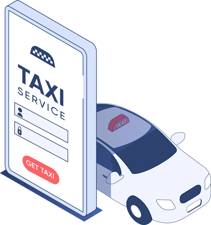Online taxi service  일러스트레이션