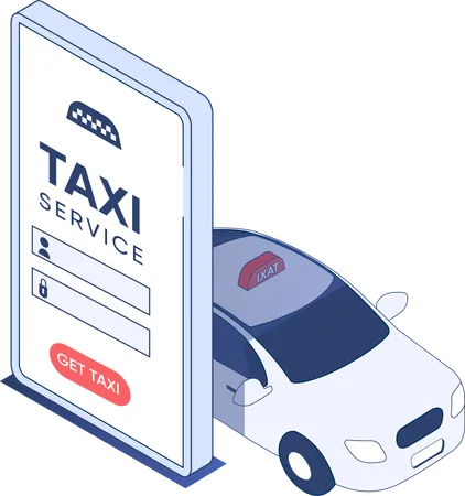 Online taxi service  Illustration