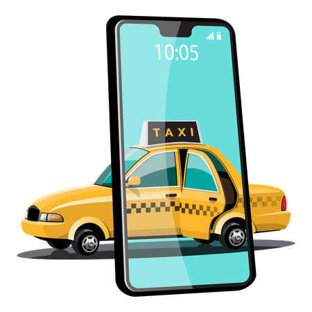 Online taxi service application  Illustration