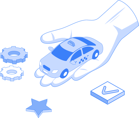 Online taxi service  Illustration