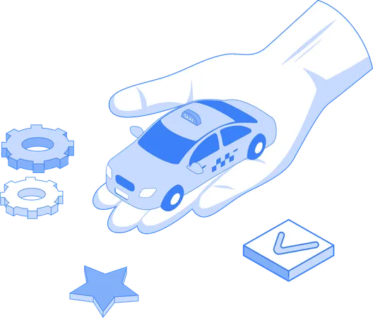 Online taxi service  Illustration