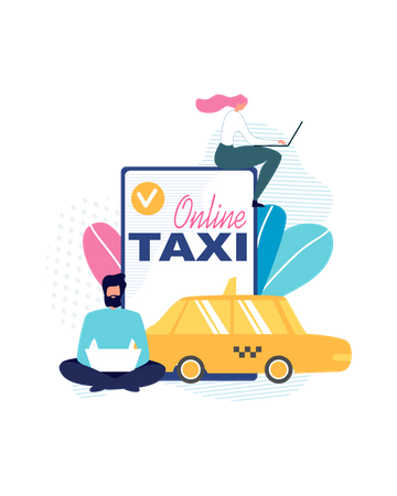 Online-Taxibuchung  Illustration