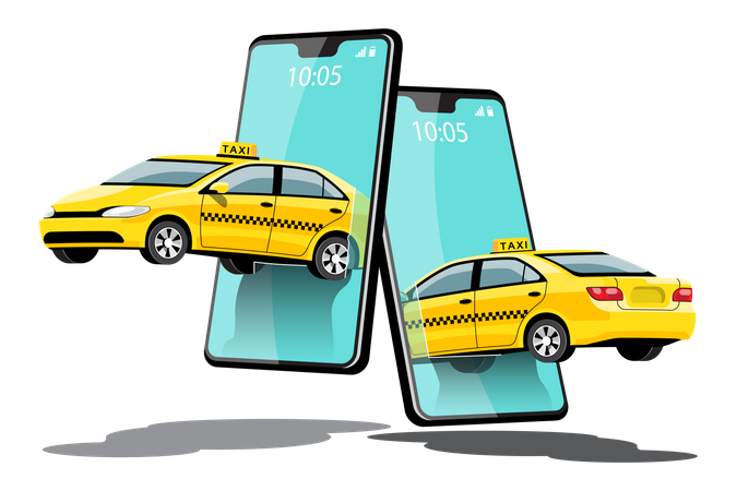 Online-Taxibuchung  Illustration