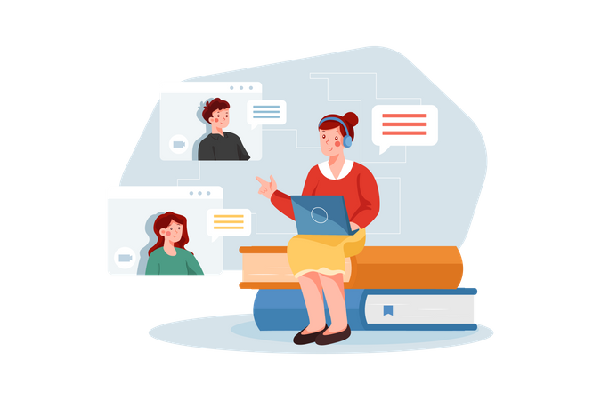 Online Teaching Illustration