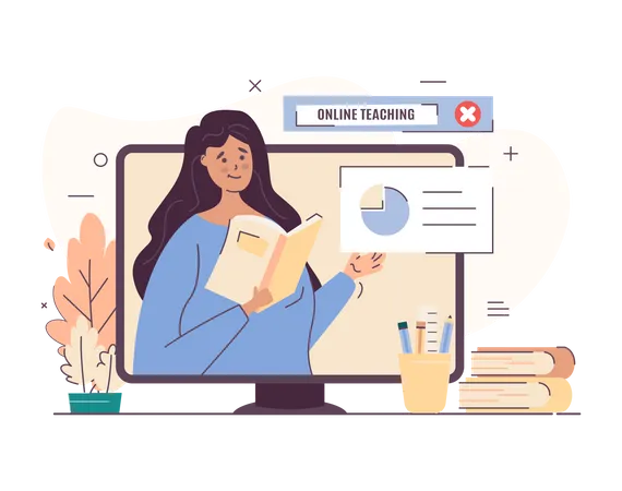 Online teaching  Illustration