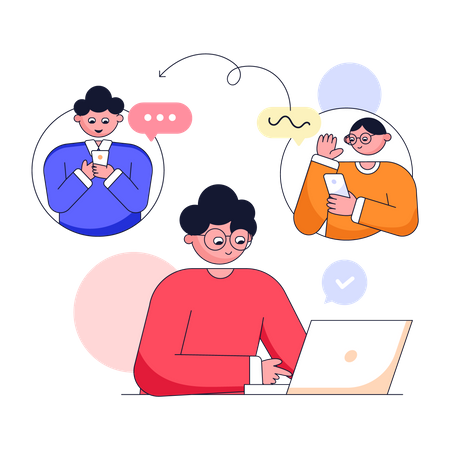 Online team conversation Illustration