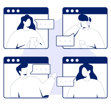 Online team meeting  Illustration
