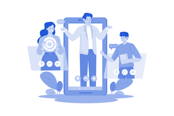 Online Team Meeting  Illustration