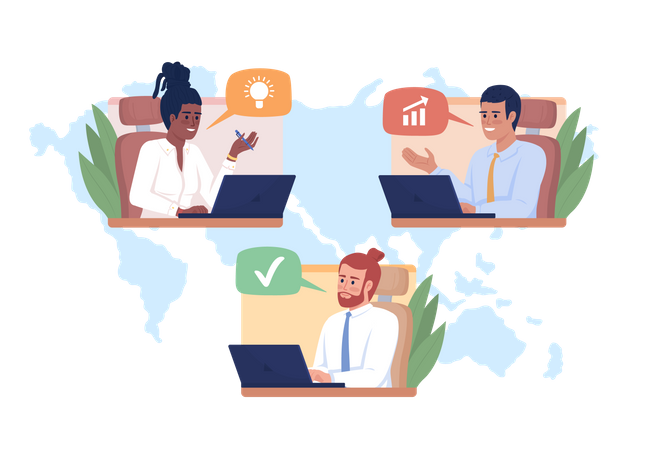 Online team meeting  Illustration