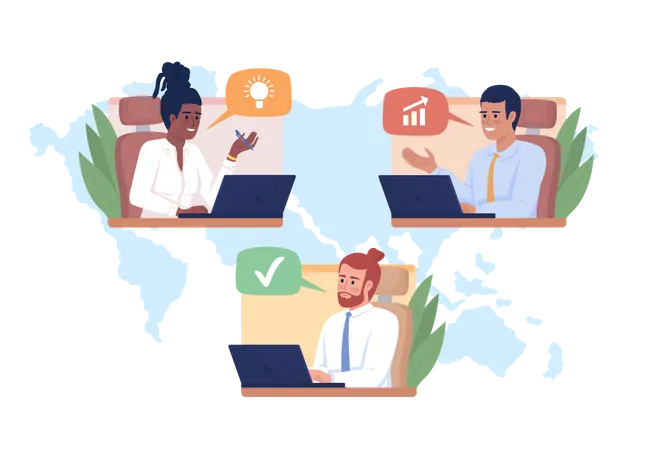 Online team meeting  Illustration