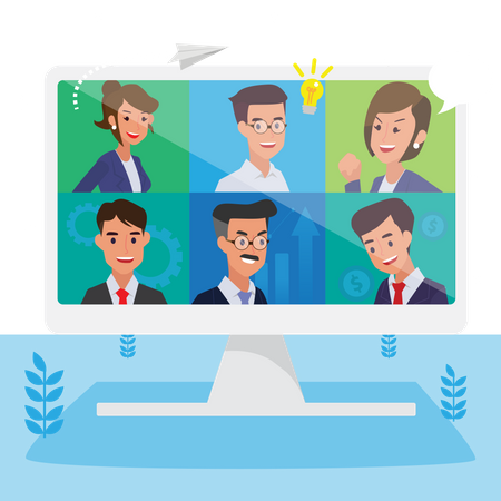 Online team meeting  Illustration