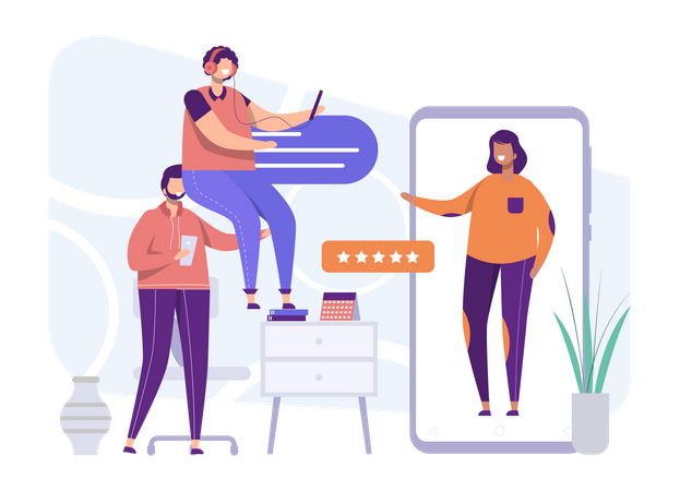 Online Team Meeting  Illustration