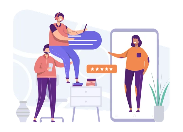 Online Team Meeting  Illustration