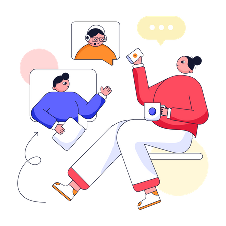 Online team meeting  Illustration