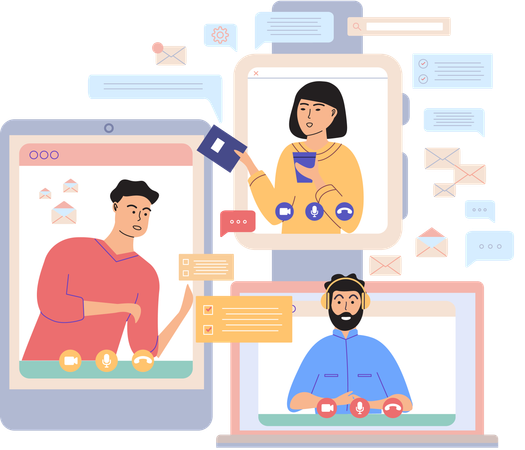 Online team meeting  Illustration