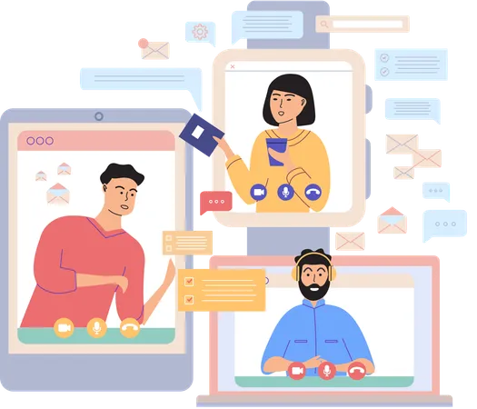 Online team meeting  Illustration