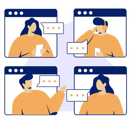 Online team meeting  Illustration