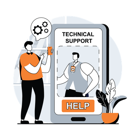 Online Technical Support Illustration