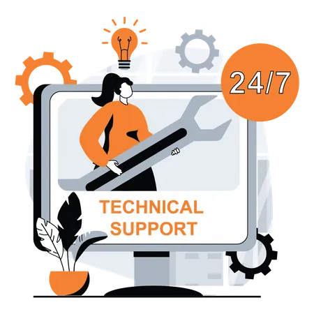 Online Technical Support  Illustration