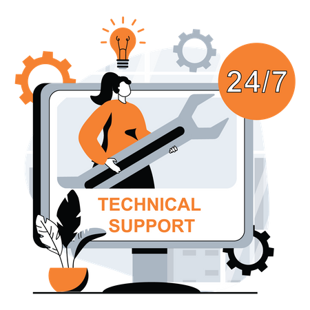 Online Technical Support  Illustration