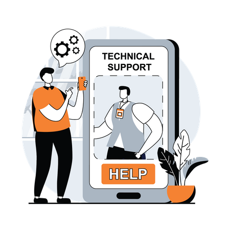 Technischer Online-Support  Illustration