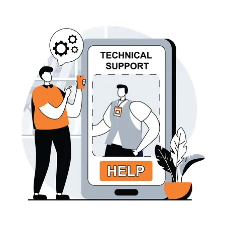 Technischer Online-Support  Illustration