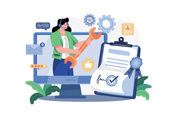 Online technologic certification  イラスト