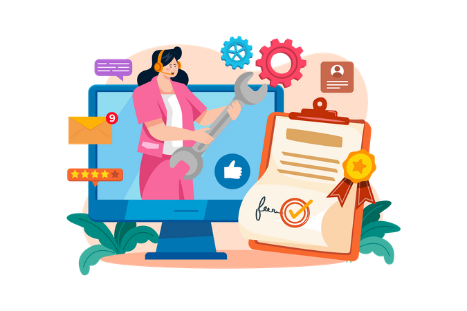 Online technologic certification  イラスト