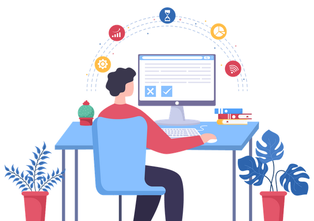 Online Test  Illustration
