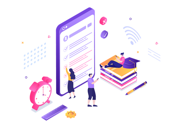 Online Test  Illustration