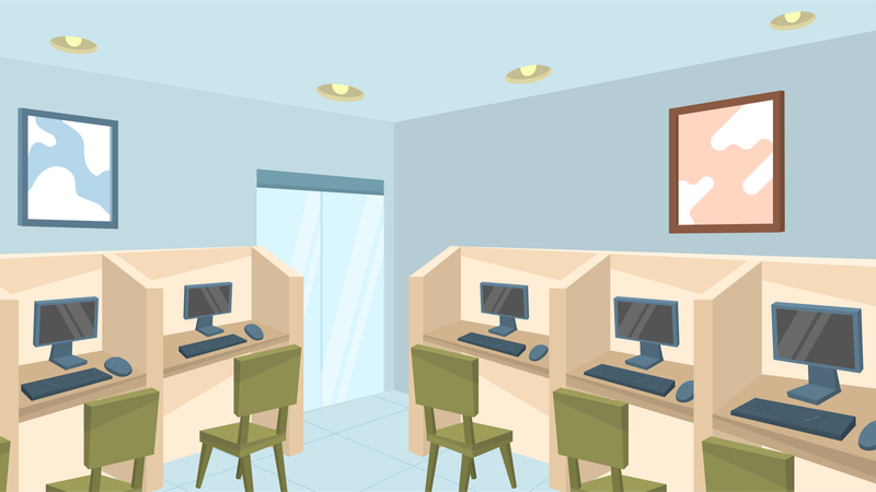 Online Test Room Illustration