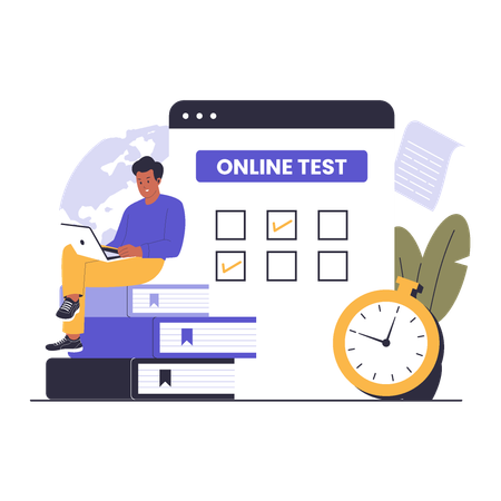 Online test schedule  Illustration