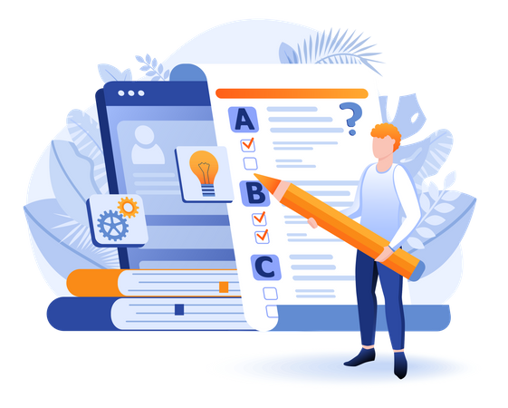 Online Testing Scene  Illustration