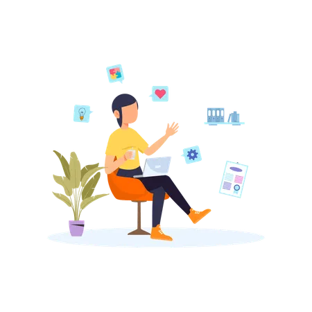 Online therapy  Illustration