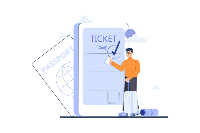 Online Ticketbuchung  Illustration