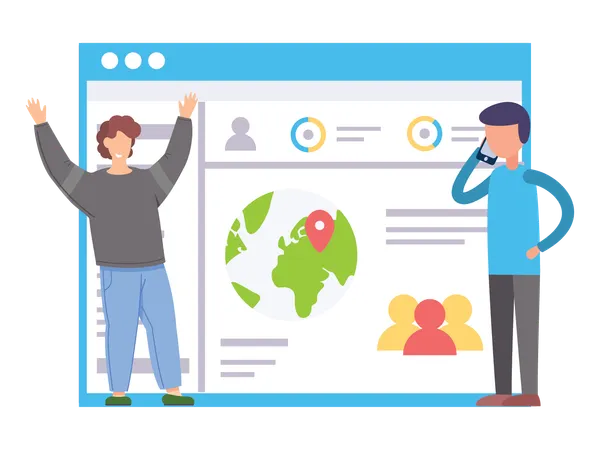 Online tour planning  Illustration