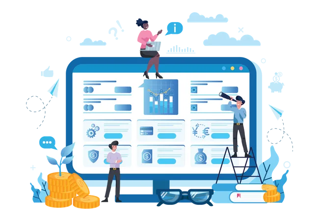 Online Trade Analysis  Illustration