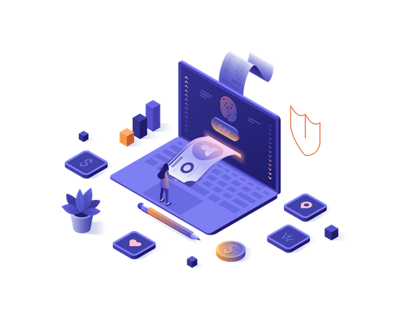 Online Transaction  Illustration