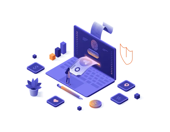 Online Transaction  Illustration