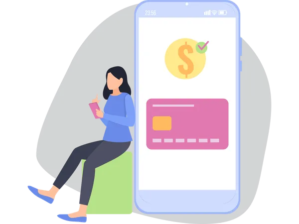 Online Transaction  Illustration