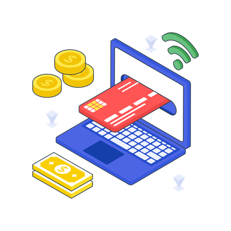 Online Transaction  Illustration