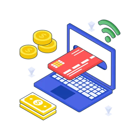 Online Transaction  Illustration