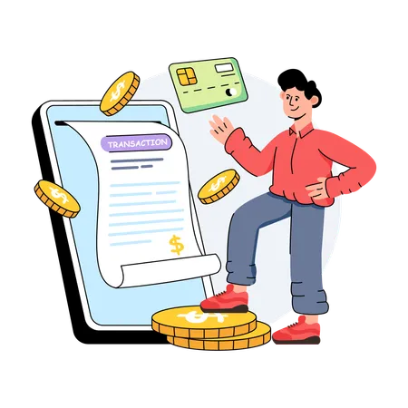 Online Transaction  Illustration